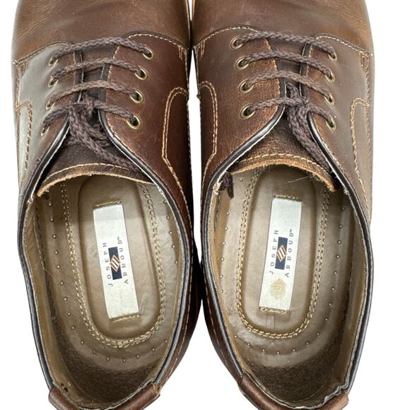 Joseph Abboud Brown Leather Lace Up Oxford Shoe Men 9.5 - Picture 7 of 8